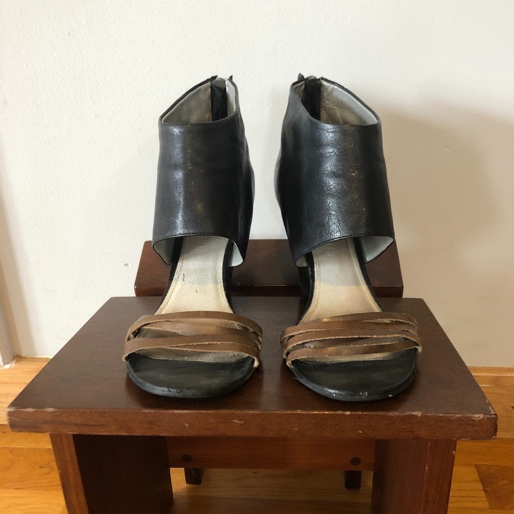 Strappy leather platforms